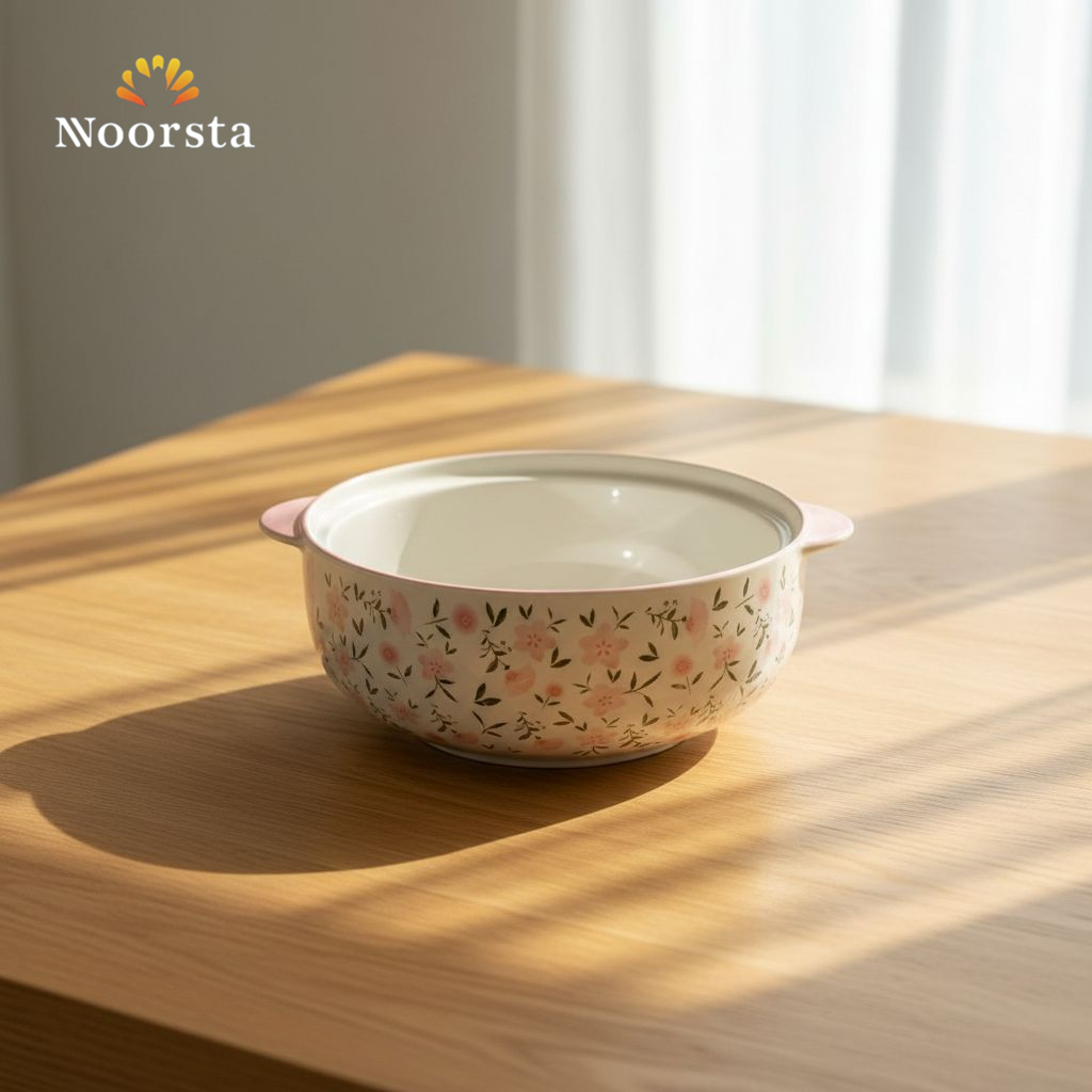 حلة تقديم بورسلين فلوري شيك جدا - Chic Floral Porcelain Serving Pot - Noorsta