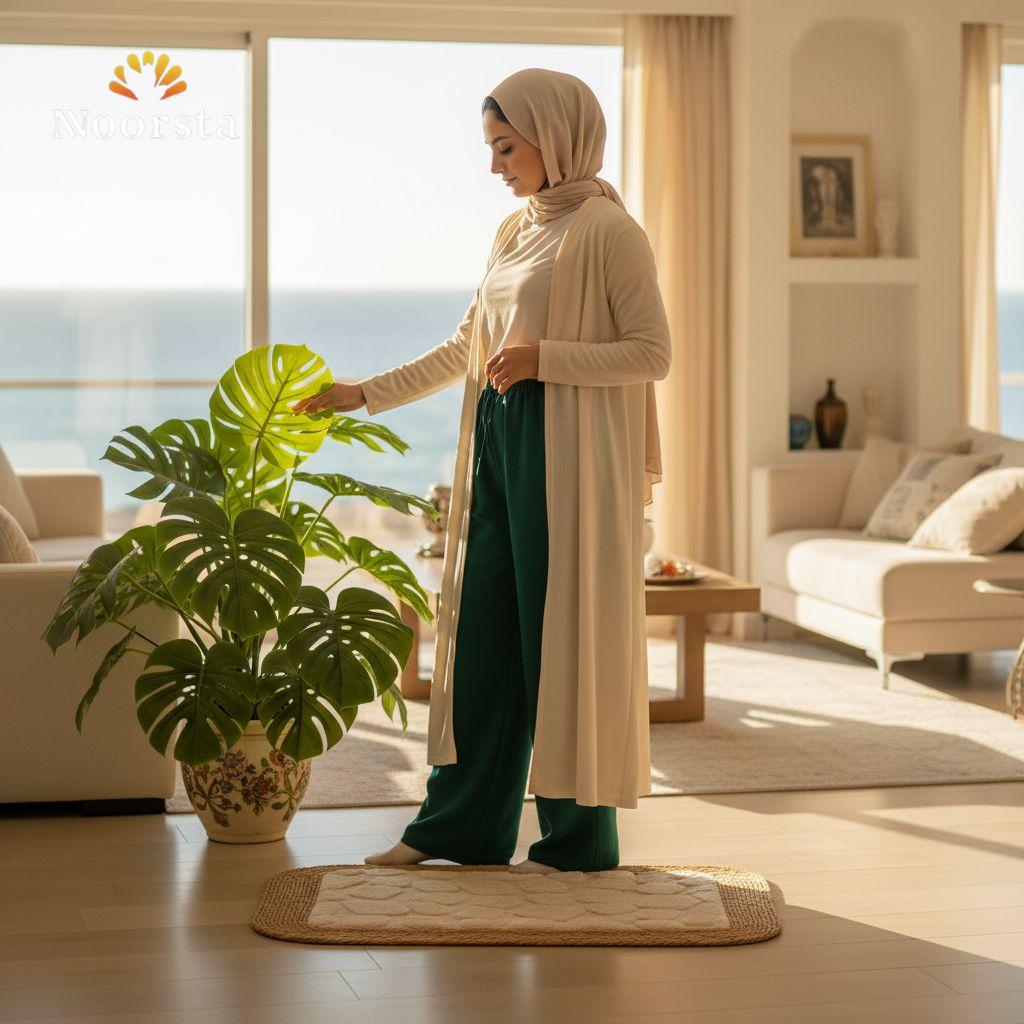 دواسة هاند ميد خوص وفرو شيك جدا للبيت والشاليه - Bohemian Handmade Wicker and Faux Fur Accent Rug - Noorsta