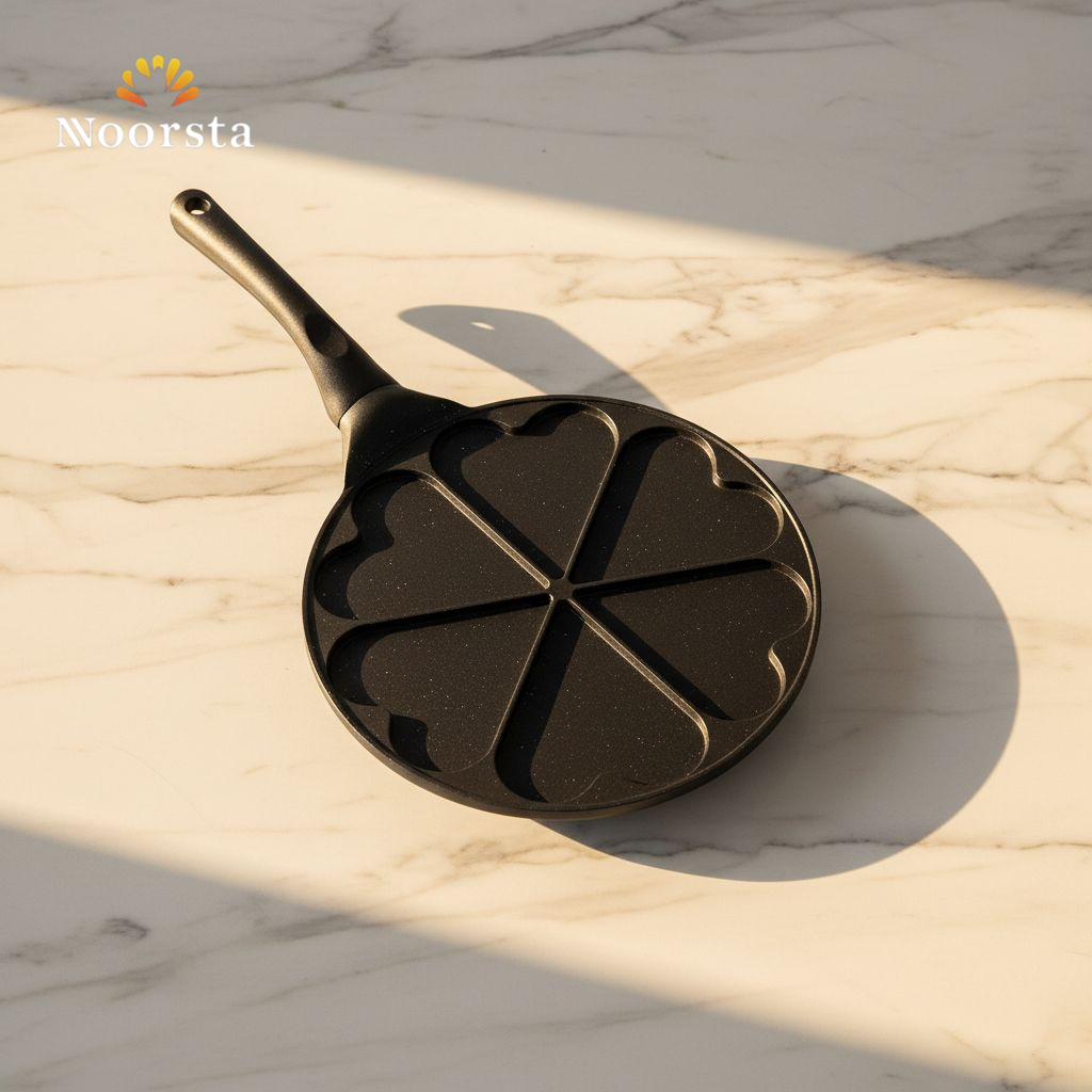 طاسة بان كيك وبيض 7 قلوب مانعة للالتصاق - Premium 7-Heart Non-Stick Pancake Pan - Noorsta