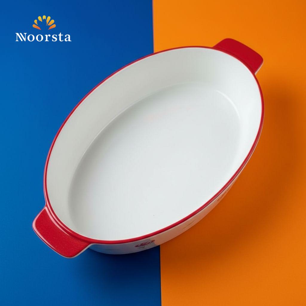 طقم طواجن بورسلين حراري شيك لعزومات العيلة - Authentic Floral Porcelain Bakeware Set - Noorsta