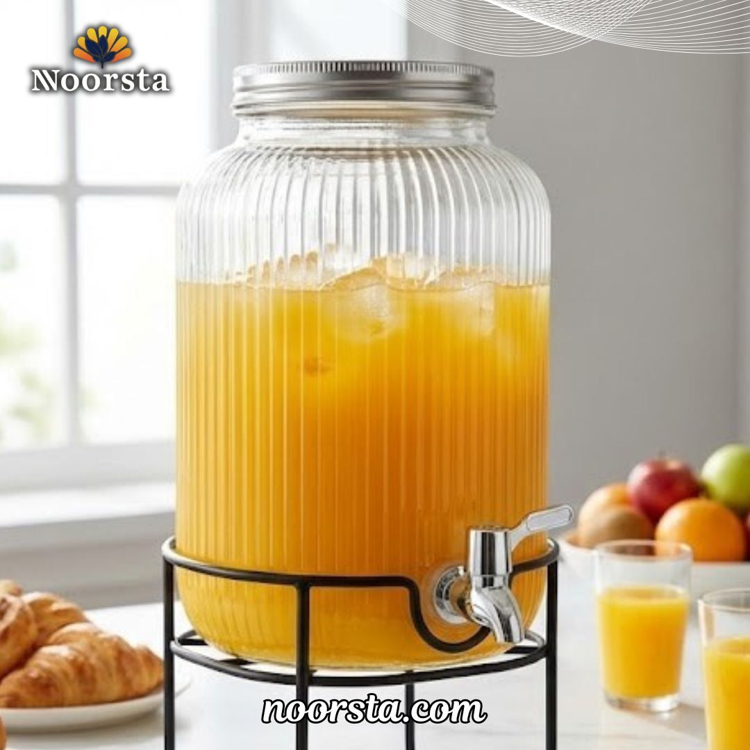 Modern Ribbed Crystal Dispenser Collection