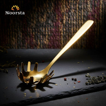 شيالة مكرونة دهبي شيك جدا - Elegant Golden Pasta Server - Noorsta