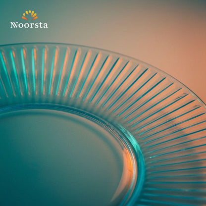 طقم عشاء زجاج تركي 25 قطعة لتقديمات الضيوف - Elegant 25-Piece Textured Turkish Glass Dinner Set - Noorsta