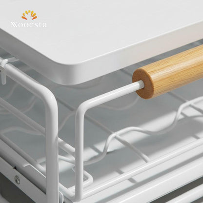مطبقية متحركة 2 دور لتنظيم المطبخ - Smart 2-Tier Sliding Cabinet Organizer - Noorsta