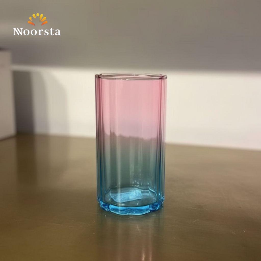 Celestial Ombré Ribbed Glass Tumbler Set - 6 Pieces