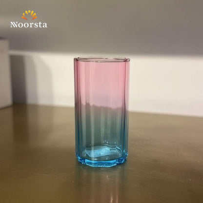 Celestial Ombré Ribbed Glass Tumbler Set - 6 Pieces