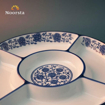 صينية تقديم بورسلين مقسمة شيك للضيوف - Classic Porcelain Divided Serving Tray - Noorsta