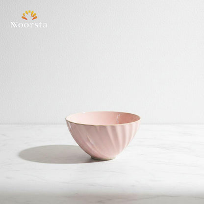 بولة بورسلين مموجة للشوربة والسلطة - Elegant Wavy Porcelain Bowl 16cm - Noorsta