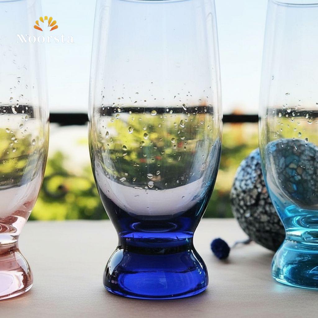 Taj Luminous Crystal-Base Highball Glass Set - 3 Pieces