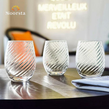 Noorsta Crystal Swirl Glass Tumbler Set - 3 Pieces