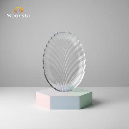 Crystalline Leaf Serving Dish - Textured Glass Platter