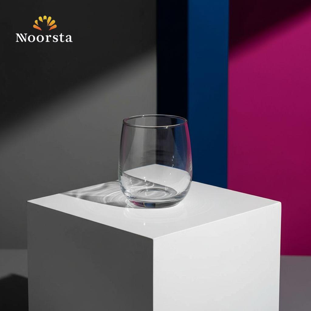طقم كوبايات زجاج شفاف بخط دهبي شيك - Elegant Gold-Rimmed Clear Glass Cup Set - Noorsta