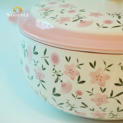 حلة تقديم بورسلين فلوري شيك جدا - Chic Floral Porcelain Serving Pot - Noorsta