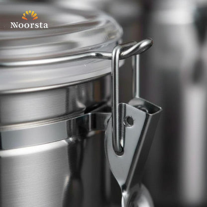 The Argento Airtight Stainless Steel Canister Set with Spoons