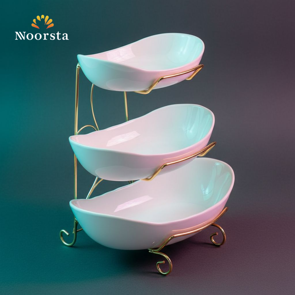 شيالة حلويات 3 أدوار شيك جدا للتقديم - Elegant 3-Tier Dessert Serving Stand - Noorsta