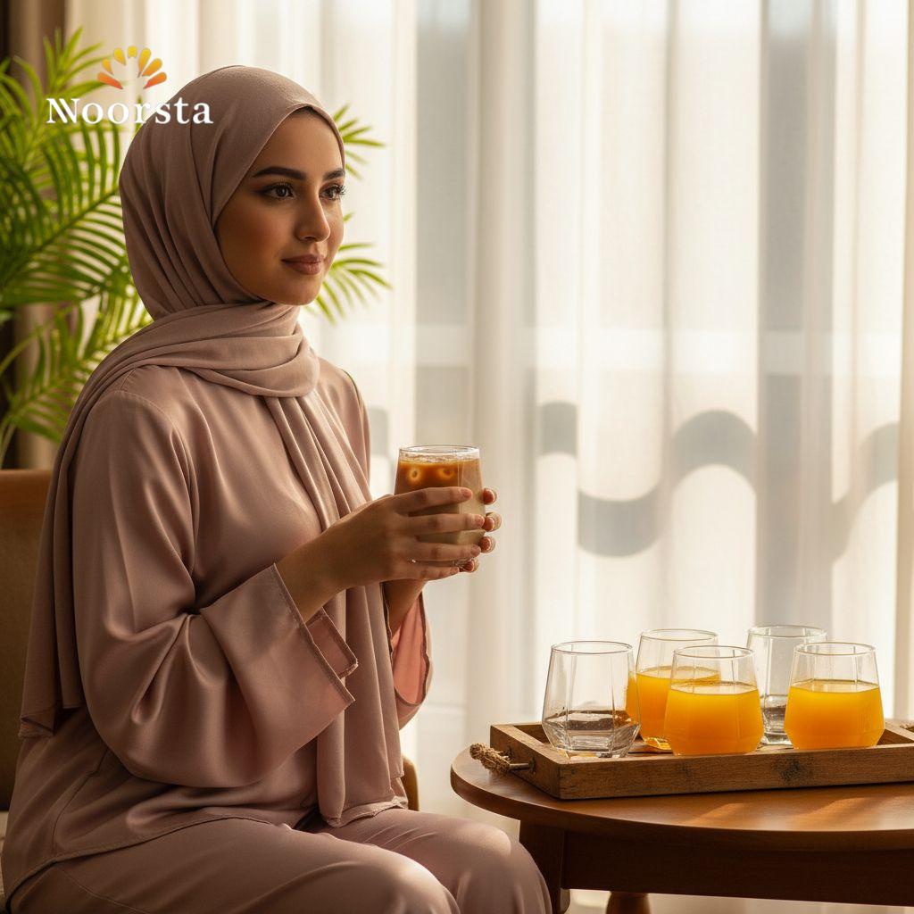 طقم كوبايات تورنتو للايس كوفي والعصير 6 قطع - Modern Toronto Geometric Glass Cups Set 6 Pieces - Noorsta