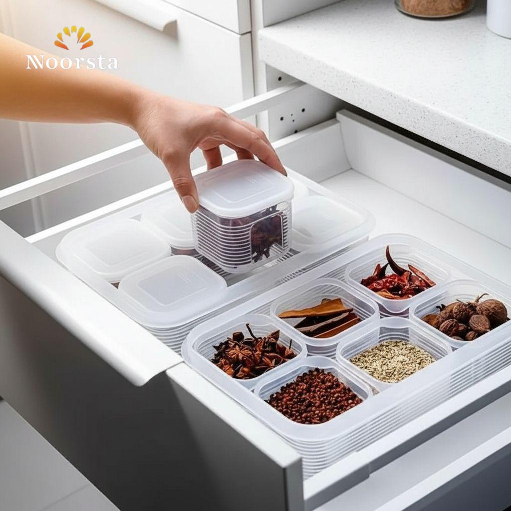Noorsta™ Crystal Clear Acrylic Drawer Spice Organizer Set