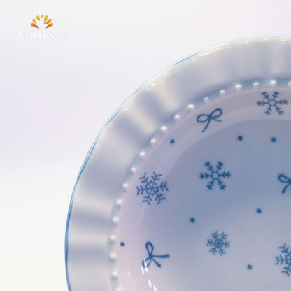 طبق غويط بورسلين بفيونكات لتقديم الشوربة والمكرونة - Chic Scalloped Porcelain Deep Plate - Noorsta