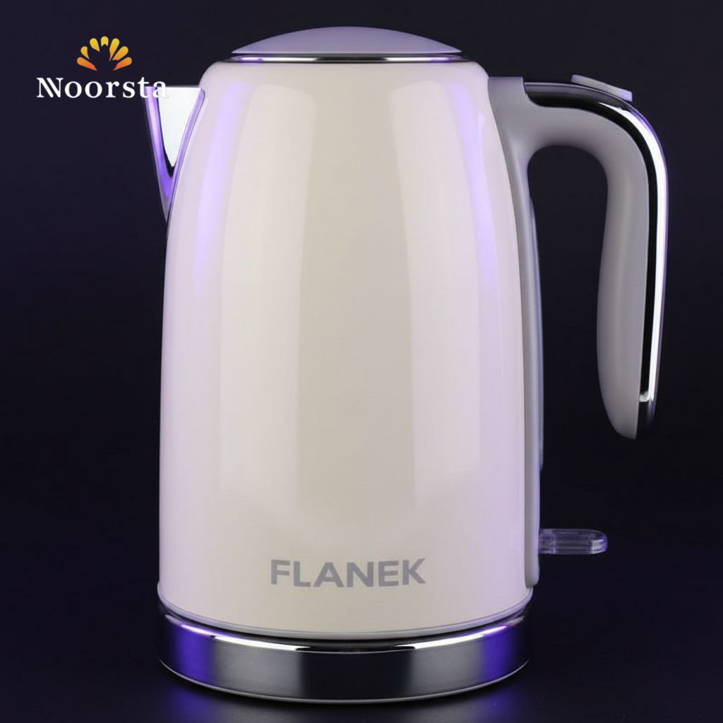 كاتيل فلانيك كريمي شيك للمطبخ - Modern Cream Flanek Electric Kettle 1.7L - Noorsta