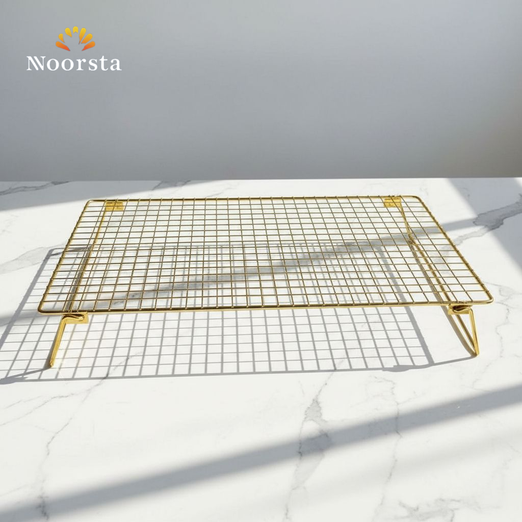 شبكة تهوية استانلس دهبي لتبريد الكيك والمخبوزات - Premium Gold Stainless Steel Cooling Rack - Noorsta