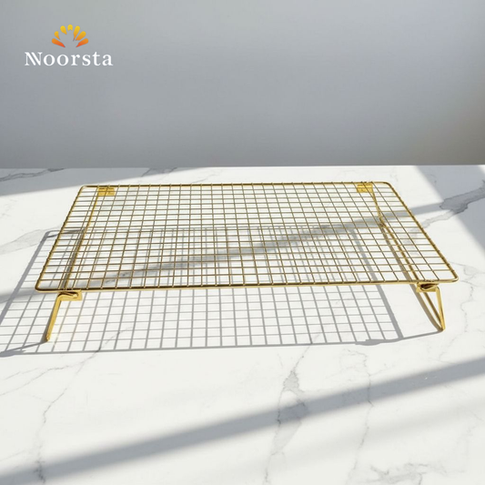 شبكة تهوية استانلس دهبي لتبريد الكيك والمخبوزات - Premium Gold Stainless Steel Cooling Rack - Noorsta