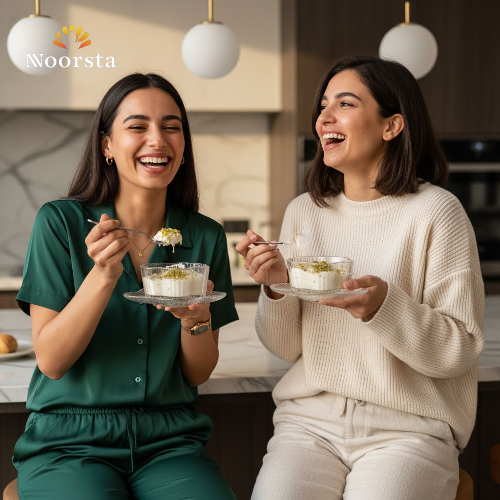 طقم خشاف زجاجي مضلع لتقديم الحلويات - Elegant 6-Piece Ribbed Glass Dessert Bowl Set - Noorsta