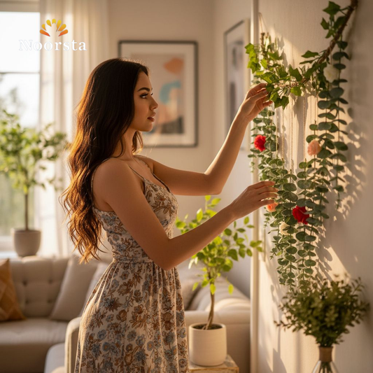 جدارية ديكور حيطة بزرع صناعي شيك - Botanical Artificial Ivy Wall Hanging Decor - Noorsta