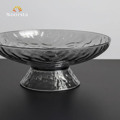 طبق تقديم أكريليك شفاف بقاعدة مرتفعة ونقشة مائية - Elegant Acrylic Pedestal Serving Bowl with Water Ripple Texture - Noorsta