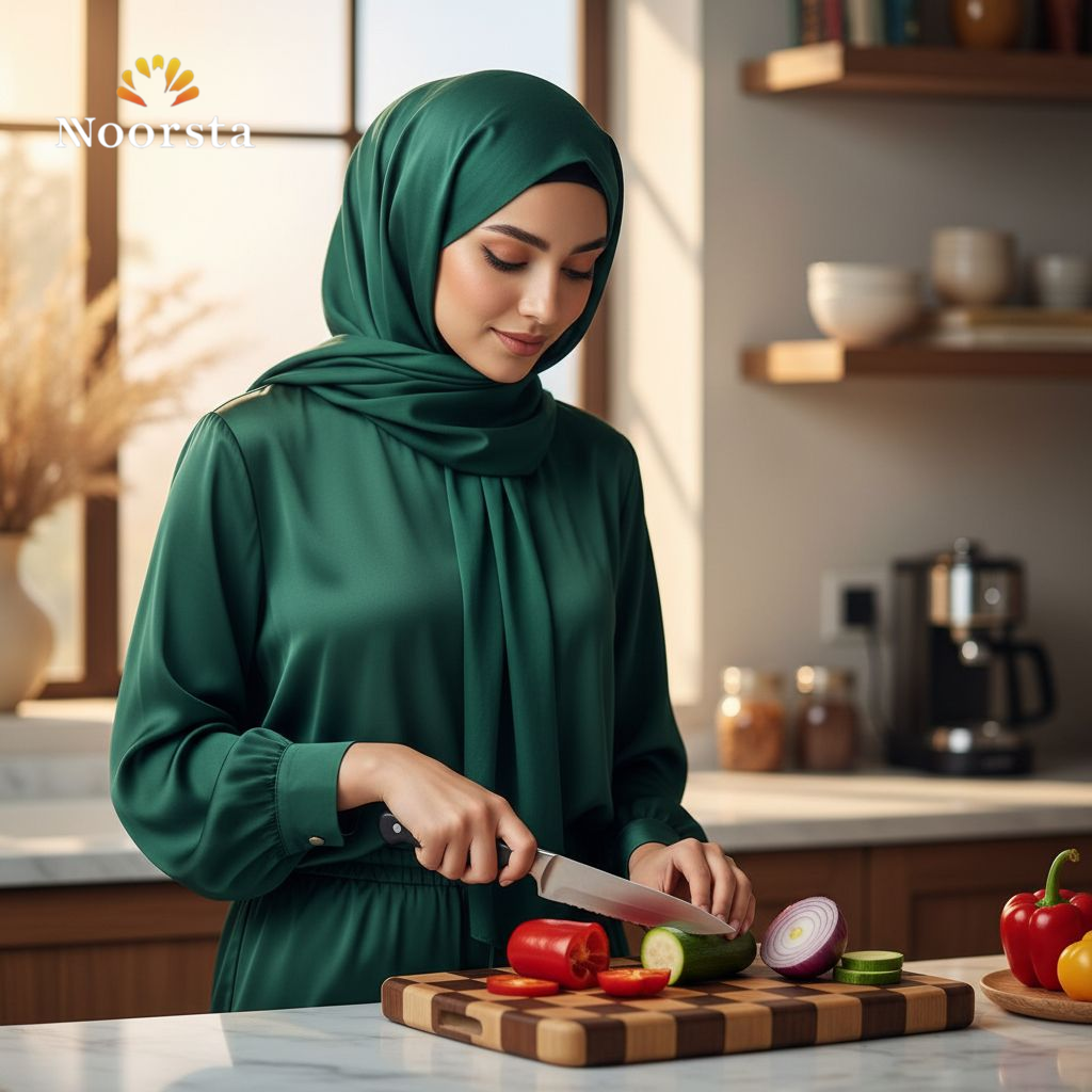 بلانشة تقطيع خشب شطرنج شيك جدا - Premium Checkerboard Wooden Cutting Board - Noorsta