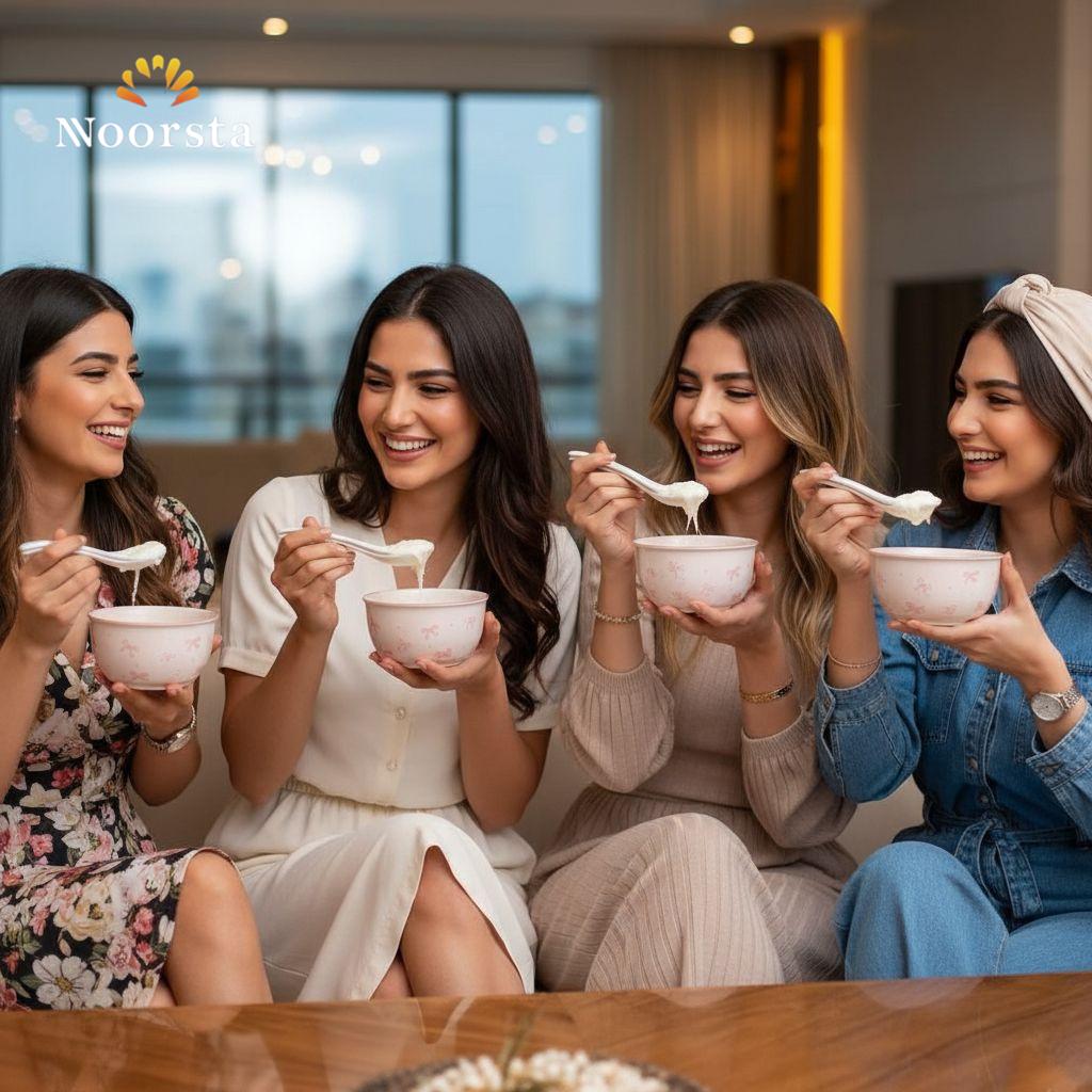 طقم بولات بورسلين تقديم شيك للضيوف - Chic Porcelain Bow Bowl Set - Noorsta