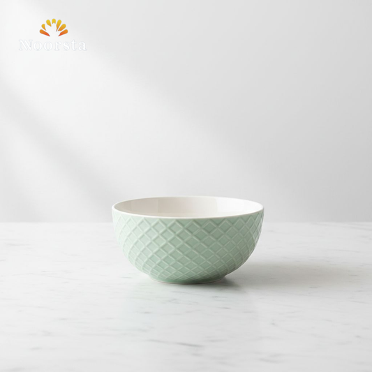 بولة بورسلين شيك للشوربة والسلطة - Elegant Textured Porcelain Serving Bowl - Noorsta