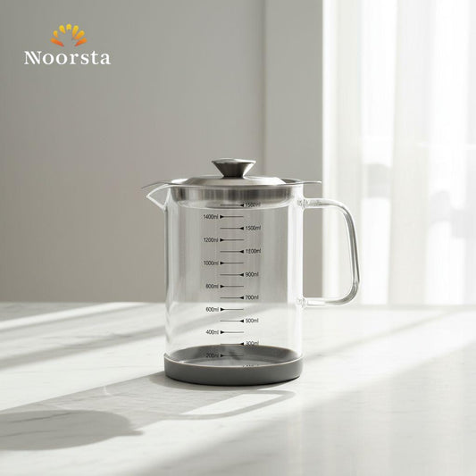 دورق زيت ولبانة بايركس حراري 1500 مل - Premium Pyrex Glass Measuring Jug & Oil Dispenser - Noorsta