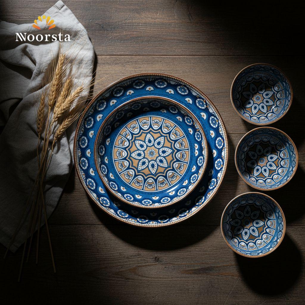 Vogue Royal Azure Mandala Ceramic Dinner Set - Bohemian Collection