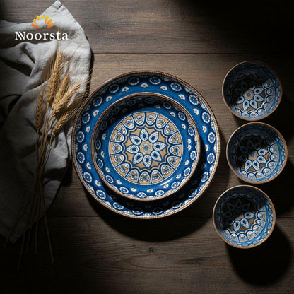 Vogue Royal Azure Mandala Ceramic Dinner Set - Bohemian Collection
