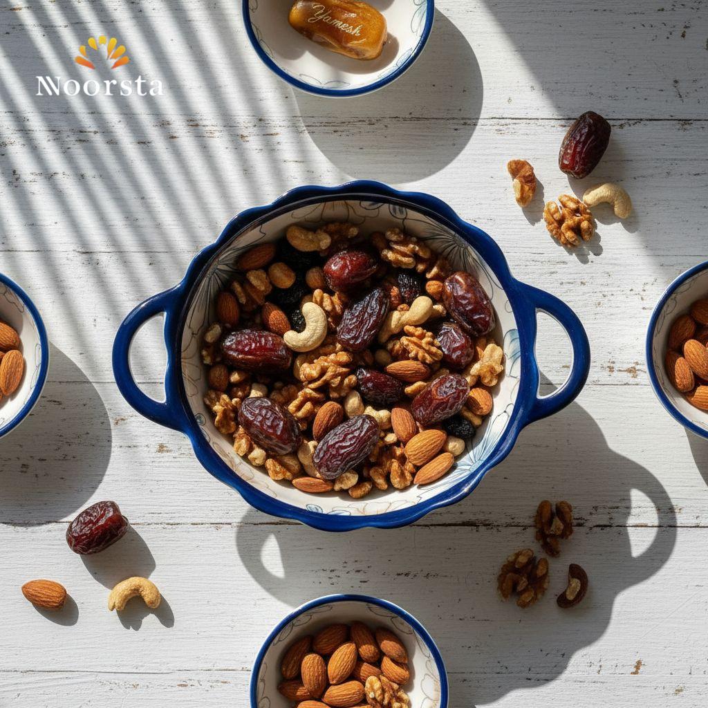 Azure Floral Scalloped Ceramic Serving Bowl with Handles