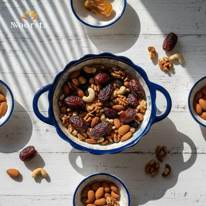 Azure Floral Scalloped Ceramic Serving Bowl with Handles
