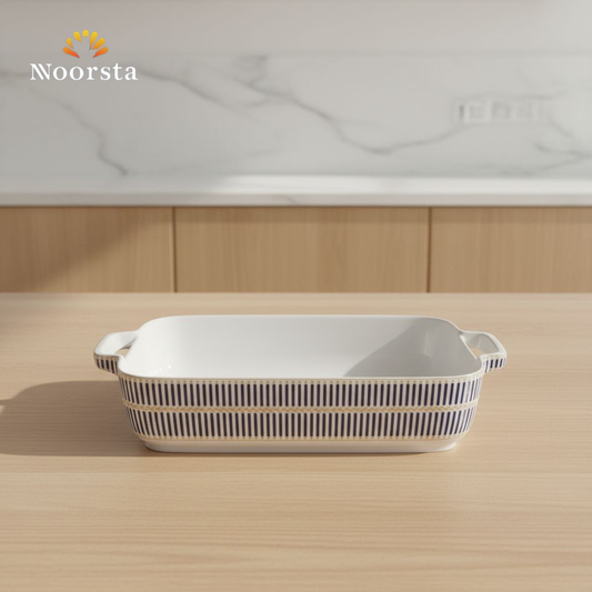 طاجن بورسلين مستطيل شيك للعزومات - Elegant Porcelain Rectangular Baking Dish - Noorsta