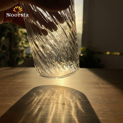 Arctic Ripple Crystal Glass Tumbler - Textured Glacier Design