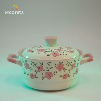 حلة بورسلين فلوري شيك للتقديم - Chic Floral Porcelain Serving Pot - Noorsta
