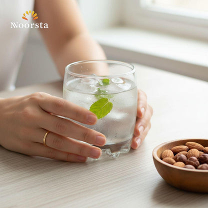 Glacier Base Crystal-Clear Textured Glass Tumbler