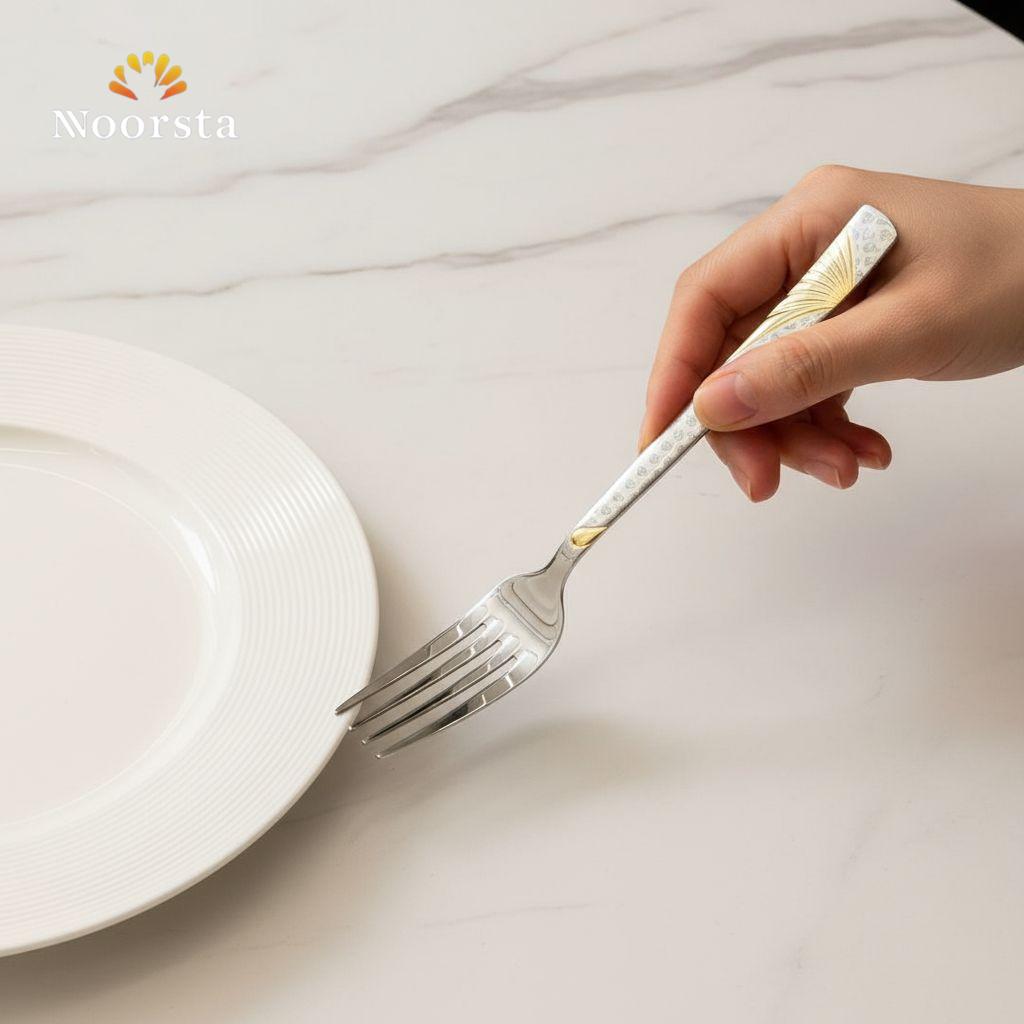 Imperial Diamond & Gold Accent Stainless Steel Flatware Set