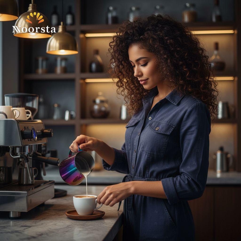بتشر حليب كراف استانلس ألوان للقهوة - Vibrant Iridescent 304 Stainless Steel Milk Frothing Pitcher - Noorsta