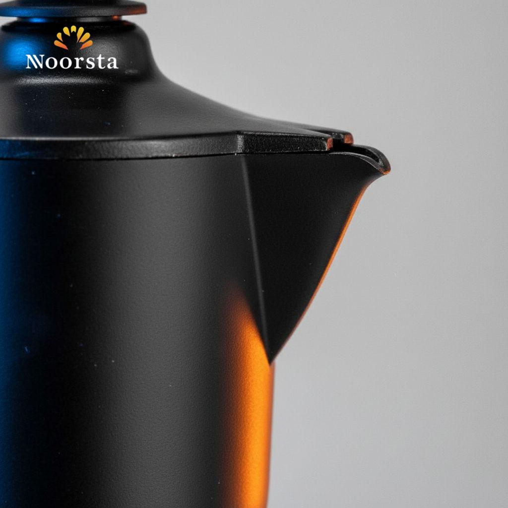 موكا بوت كلاسيكي أسود لتحضير الإسبريسو على البوتجاز - Authentic Black Stovetop Moka Pot Espresso Maker - Noorsta