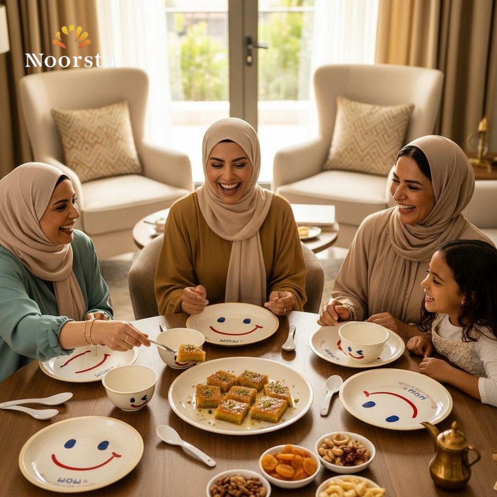 طقم عشاء بورسلين سمايل المبهج 10 قطع يضيف بهجة لمائدتك - Cheerful Smile Porcelain Dinnerware Set 10 Pieces - Noorsta