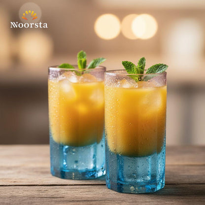 Celestial Ombré Ribbed Glass Tumbler Set - 6 Pieces