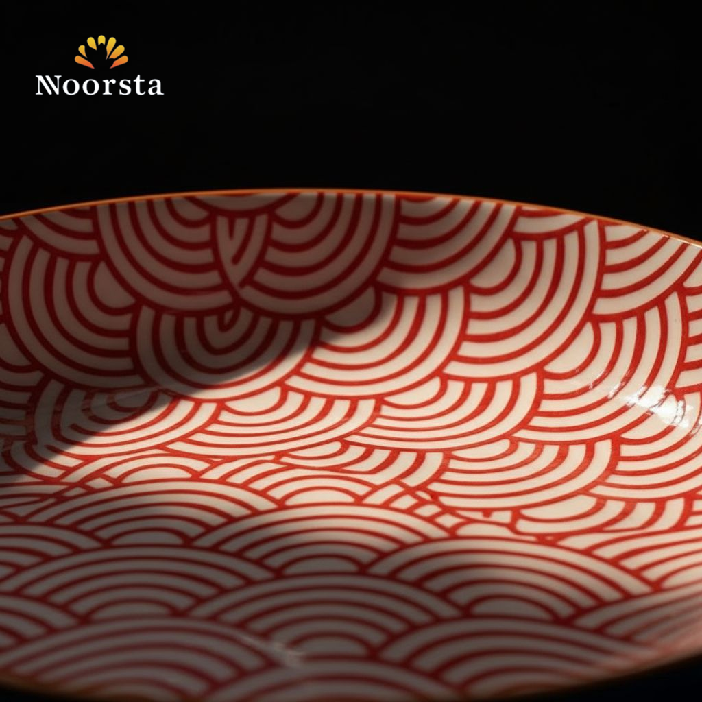 طبق بورسلين عميق حفر بارز - Authentic Embossed Porcelain Deep Plate - Noorsta
