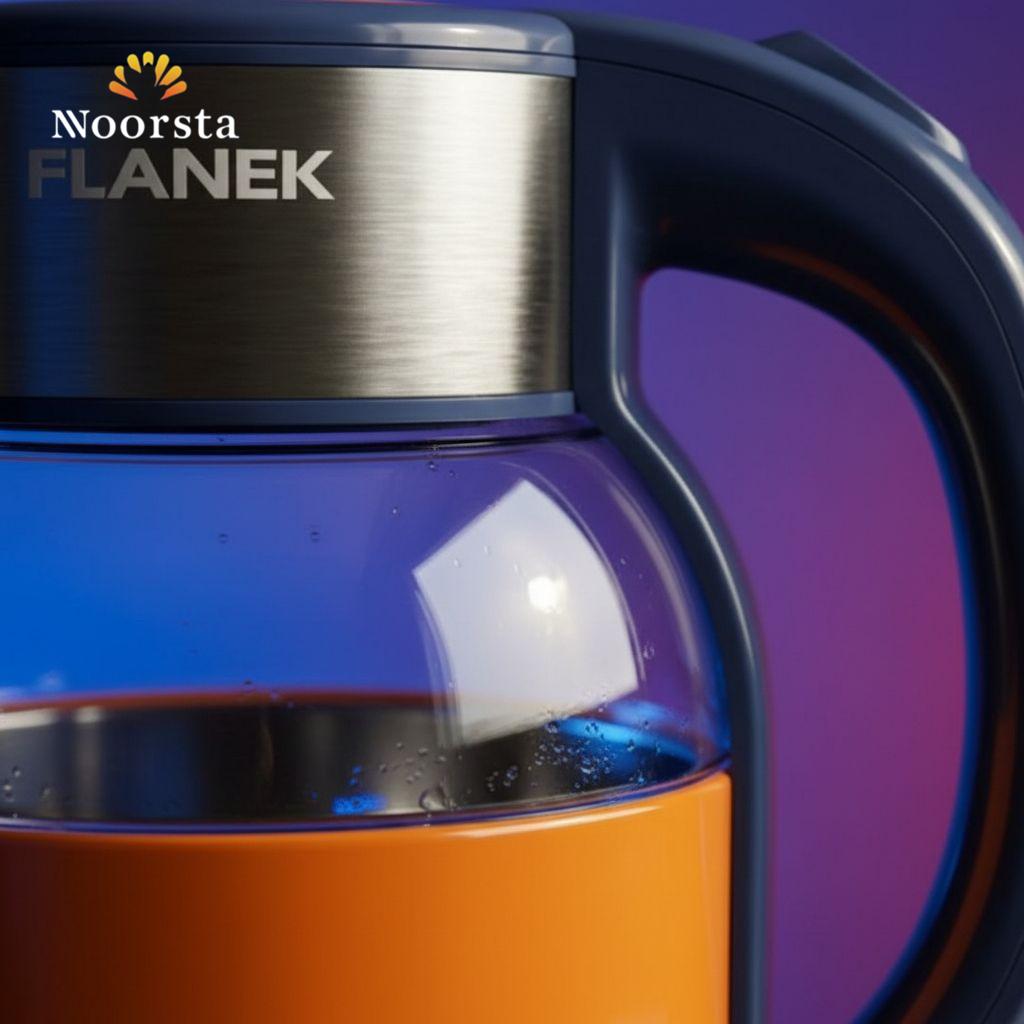 كاتيل فلانيك زجاجي عصري سعة 2 لتر - Modern Flanek Glass Electric Kettle 2L - Noorsta