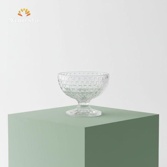 Crystal Weave Footed Dessert Bowls - 2 Piece Set