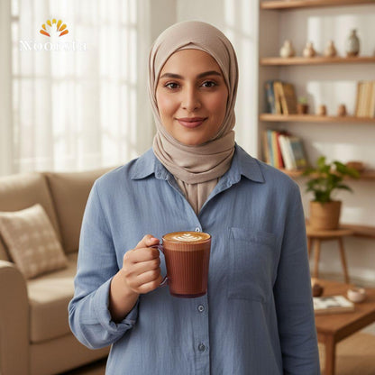 طقم أكواب لومينا الزجاجية المضلعة - لون جمشت - 6 قطع