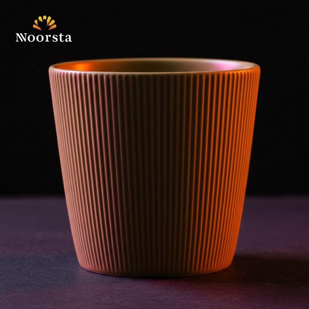 مج سيراميك مضلع بألوان هادية - Modern Ribbed Ceramic Mug - Noorsta